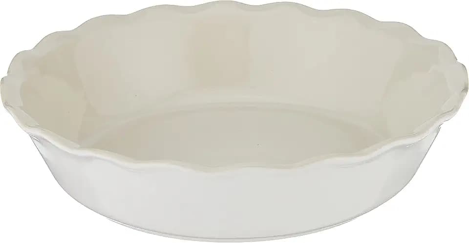 Emile Henry Modern Classics 9" Deep Pie Dish for Pies & Quiches, Sugar