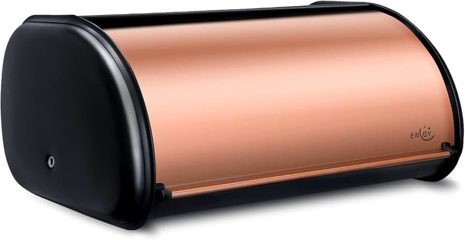 ENLOY Bread Box for Kitchen Countertop, Stainless Steel Roll Top Bread Bin
