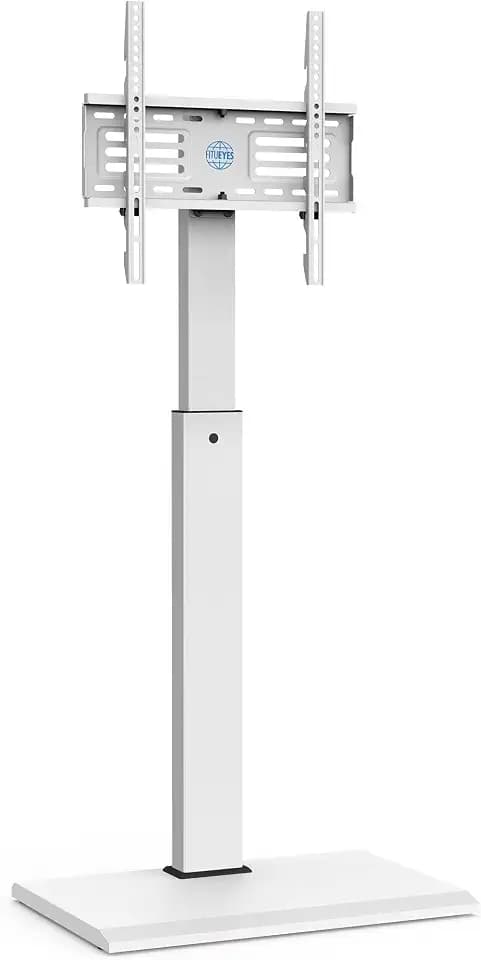 FITUEYES TV Ständer mit Eisenbasis für 26–65 Zoll, bis 40 kg, Weiß