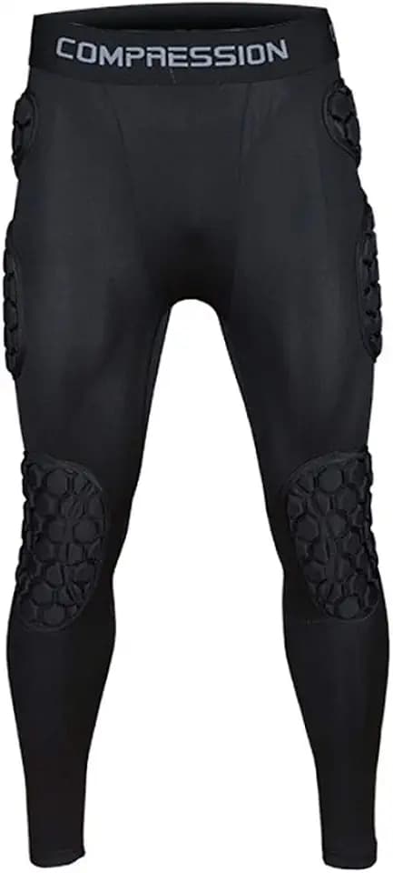 Mens Padded Compression Pants Football Girdles Athletic Leggings for Soccer Basketball Paintball Hockey
