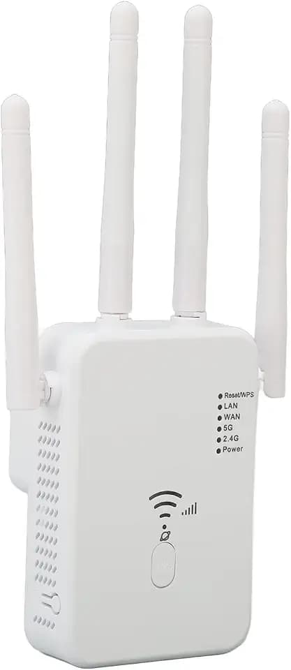 WLAN-Extender, WLAN-Booster, 1200 Mbit/s, Gigabit-Hochgeschwindigkeits-Wireless-Signalverstärker, Dualband-WLAN-Repeater, Kompaktes Wandstecker-Design, Weiß