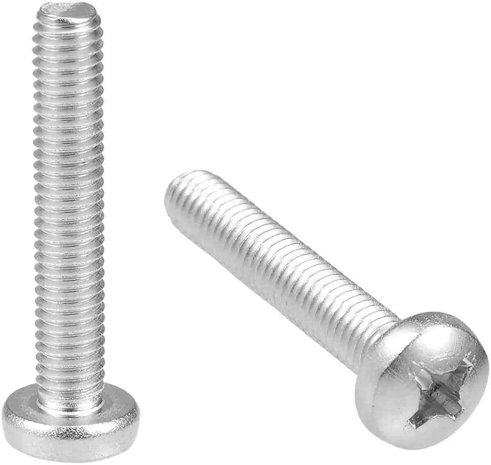 uxcell M6x35mm Machine Screws Pan Phillips Cross Head Screw 304 Stainless Steel Fasteners Bolts 15Pcs