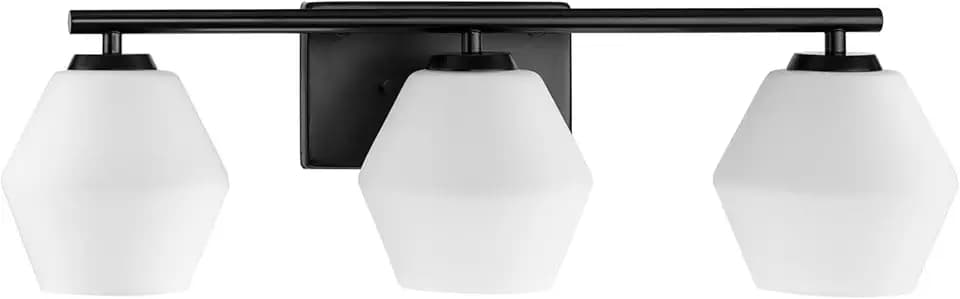 Progress Lighting Copeland 3-Light Bath Vanity Light, Matte Black
