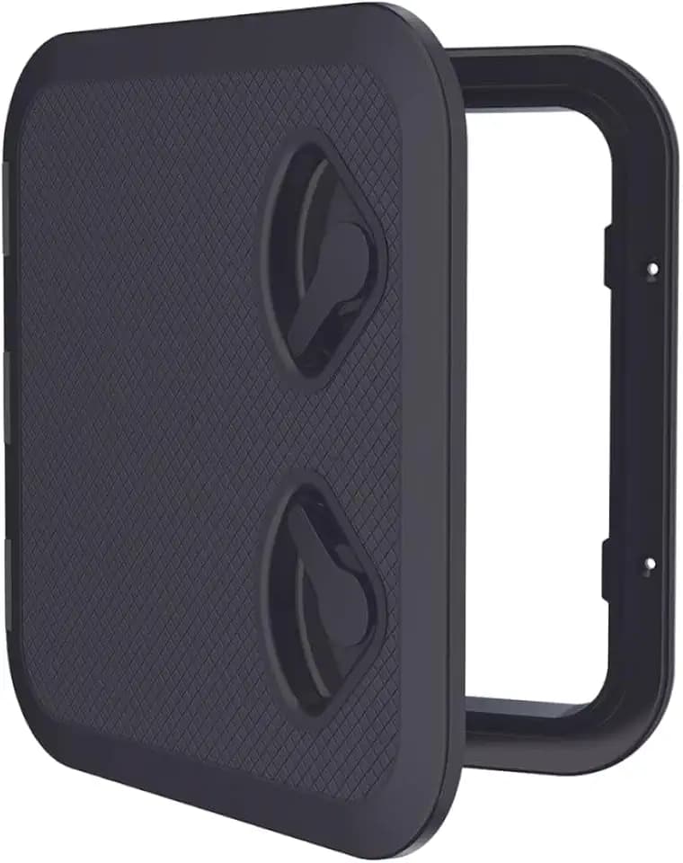 SEAFLO Marine Boat Deck Rectangular Access Hatch - White/Black, Lock and Key/Regular