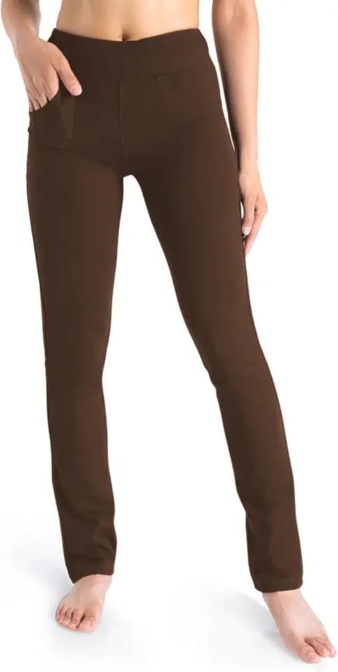 Yogipace Women's 5-Pocket Straight Leg Yoga Dress Pants, 25"-37" Inseams