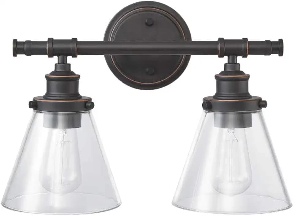 GLOBE Electric 51444 Parker Vanity Light, 2, Oil Rubbed Bronze, Bulb Not Included