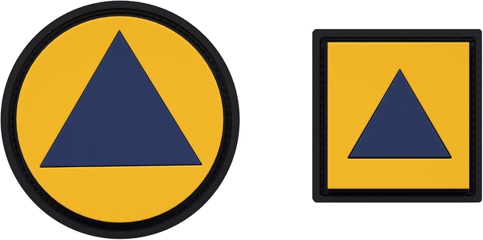 Zivilschutz Rubber Patch (farbig) 5 x 5 cm - Als Abzeichen für Uniformen, Weste, Einsatztasche, Jacke oder Rucksack - Katastrophenschutz, Katastrophenhilfe, Bevölkerungsschutz