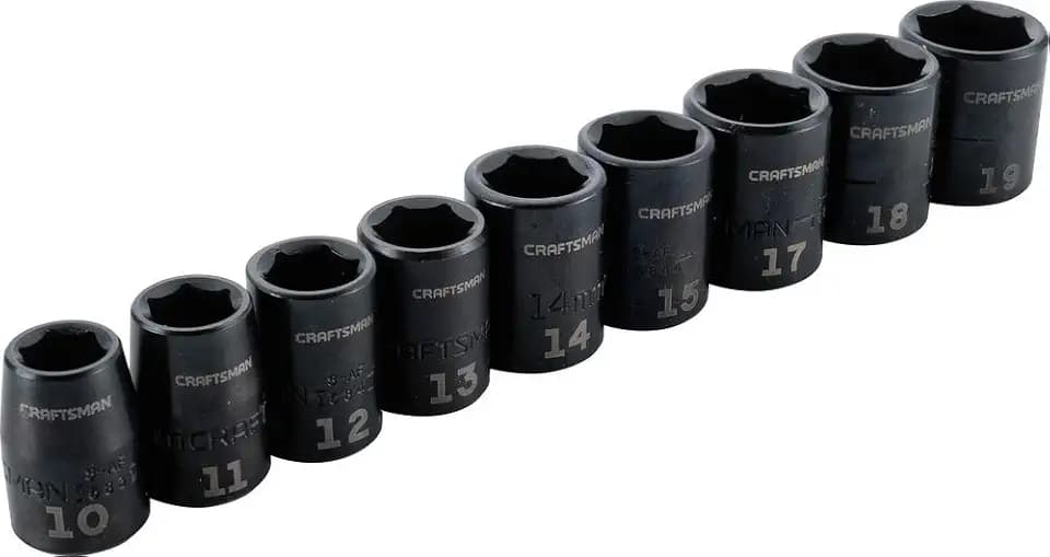 CRAFTSMAN Impact Socket Set, Metric, 3/8", 9Piece (CMMT15881)