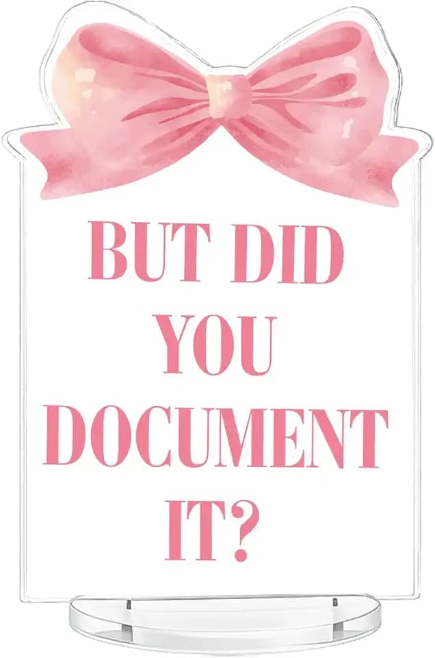 Pink Office Desk Accessories - But Did You Document It Acrylic Desk Sign for Home Office