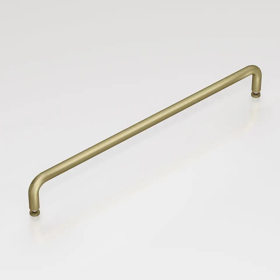 24" Shower Towel Bar, 304 SS, Brushed Gold, Fits 1/4-1/2" Glass