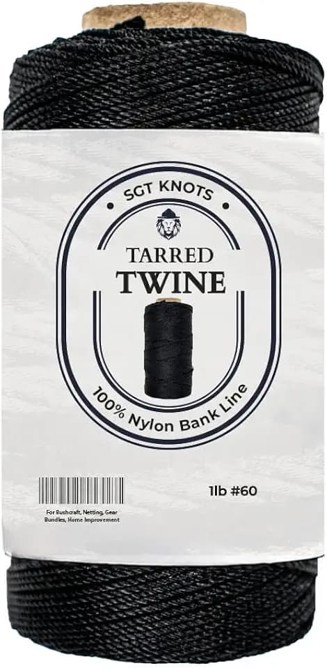 SGT KNOTS Tarred Twine Cord for Bushcraft, Nylon Bank Line - #60-1 lb
