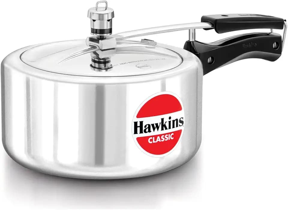 Hawkins 3.5 Litre Classic Pressure Cooker, Best Inner Lid Cooker, Silver (CL35),Aluminium