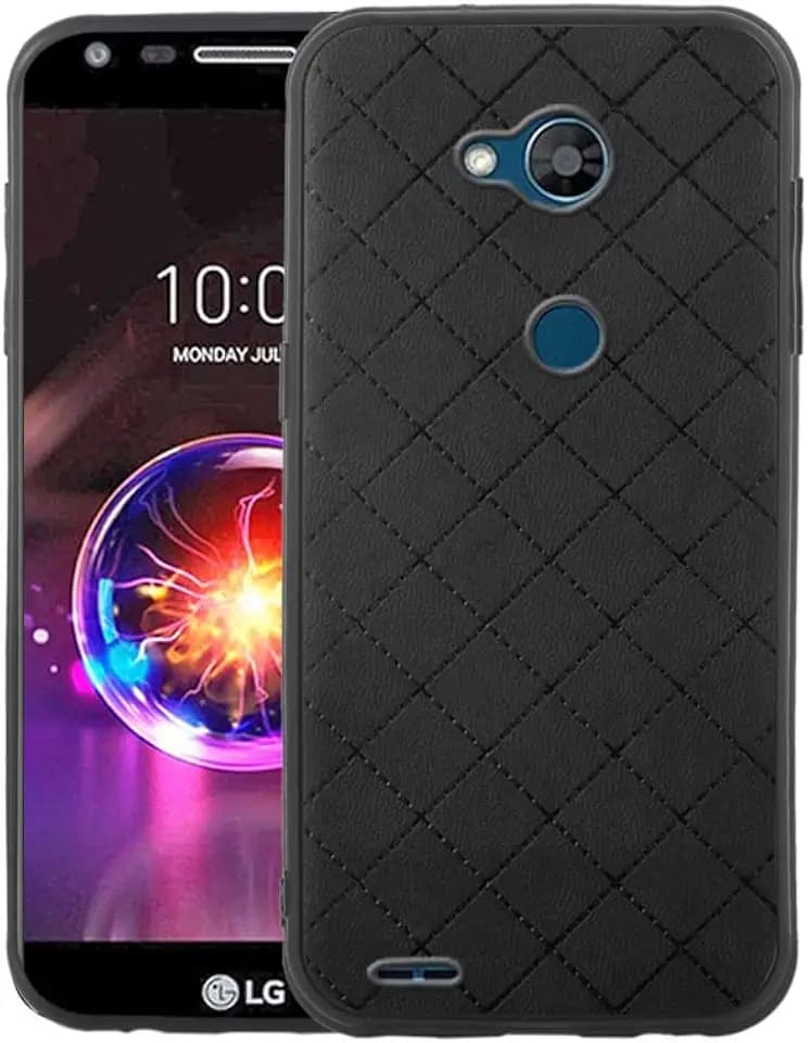 Compatible with LG X Charge/Fiesta 2 LTE/X Power 3/X5/LV7 Case Rugged Thin Cell Accessories Anti-Slip Fit Rubber TPU Mobile Phone Cover for LG-M322 XPower 2 SP320 M327 M322 Women Men Black