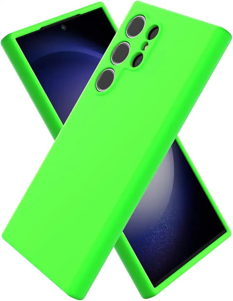 CUZMIGO Liquid Silicone Case for Samsung Galaxy S24 Ultra, Neon Green
