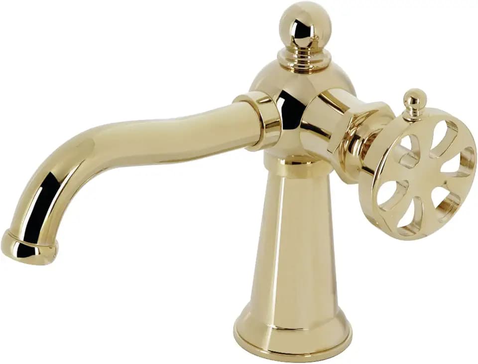 Kingston Brass KS3542RX Belknap Single-Handle Bathroom Faucet with Push Pop-Up, Polished Brass