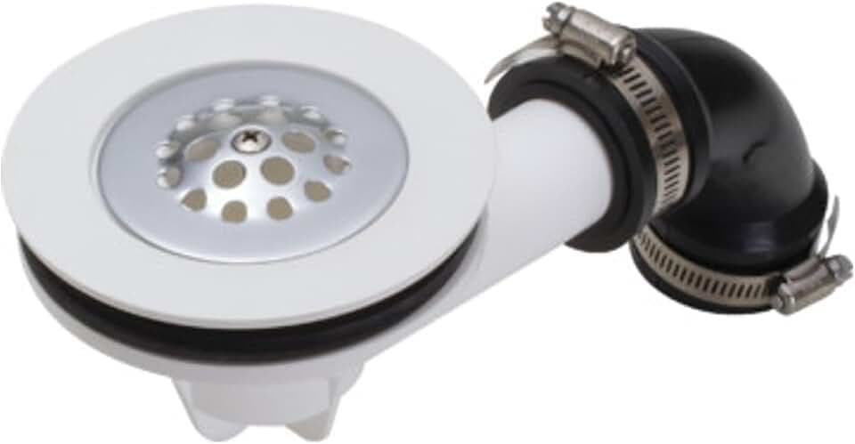 Mustee Shower Floor Drain Kit 60.300A White 1-1/2" Pipe Ties Into Existing Waste Line GTW-1069 501599 1.5 inch