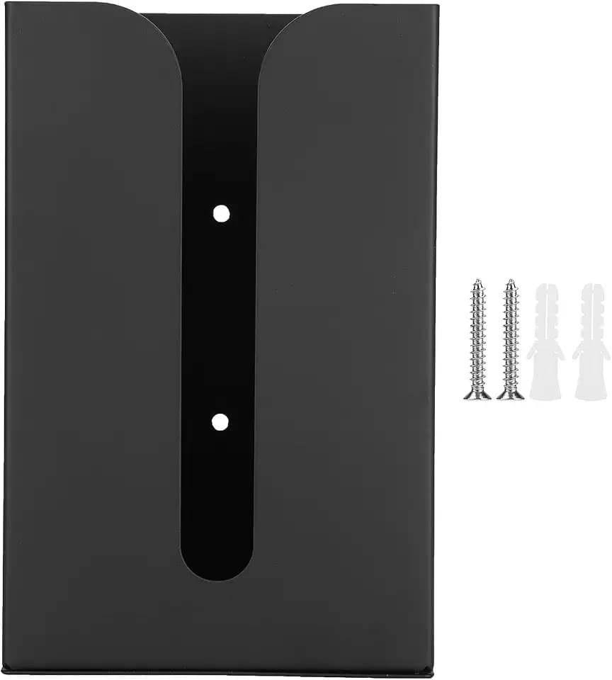 Fdit Wall Mounted Tissue Box Holder, Space Aluminum, Black, 7.1x4.7x3.5 Inch, for Kitchen Bathroom Toilet