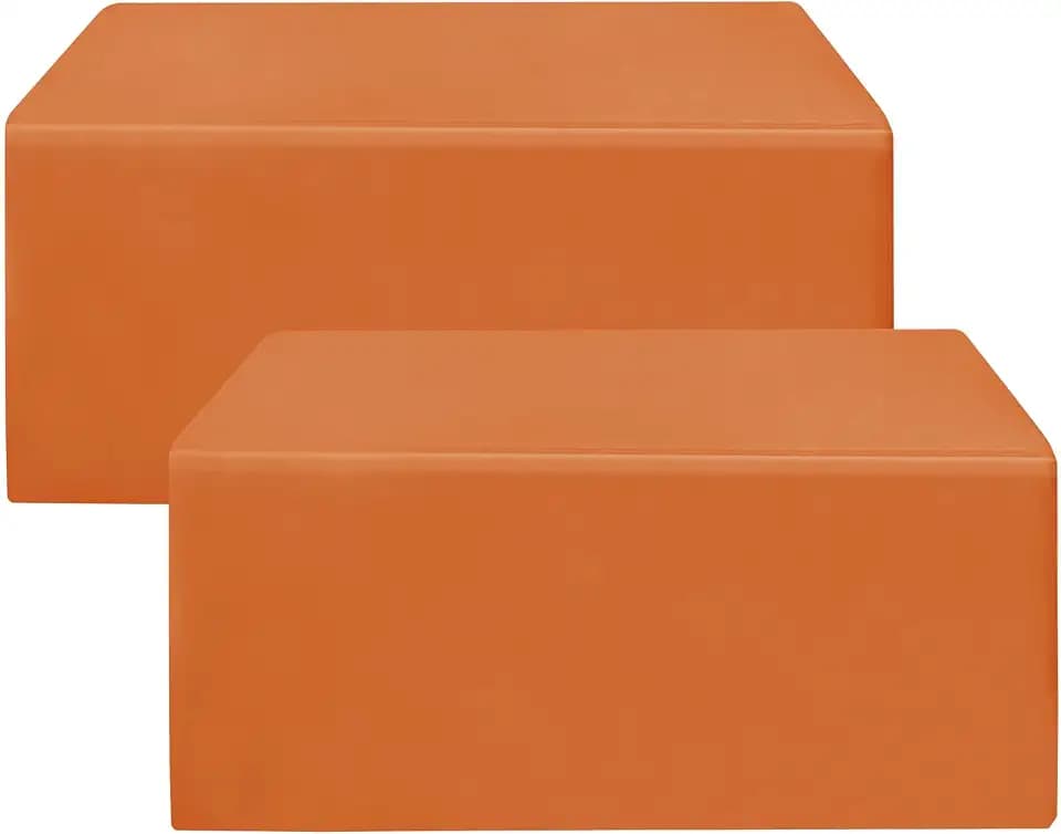 Fitted Table Cloths For 8 Foot Rectangle Tables,Vendor Booth 2 Pack Orange