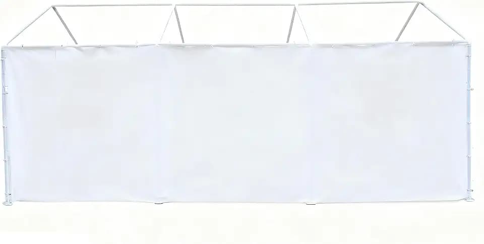 Rutile 10x20 Carport Replacement Sidewall, 180G PE Waterproof & UV Protected Sidewall Cover (White, Sidewall Panel w/o Mesh Windows)