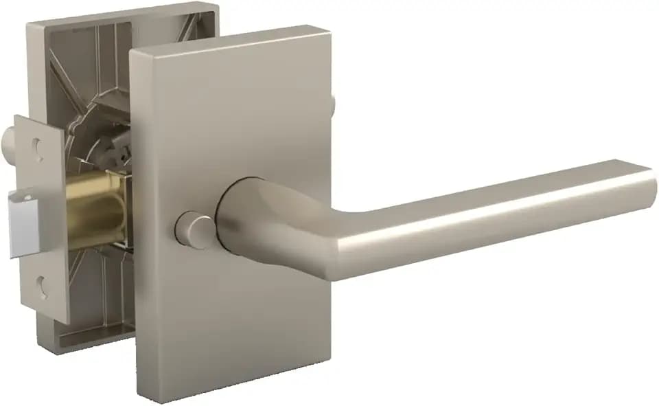 Mega Handles Glamor Privacy Door Lever Satin Nickel - Bedroom Bath Lock