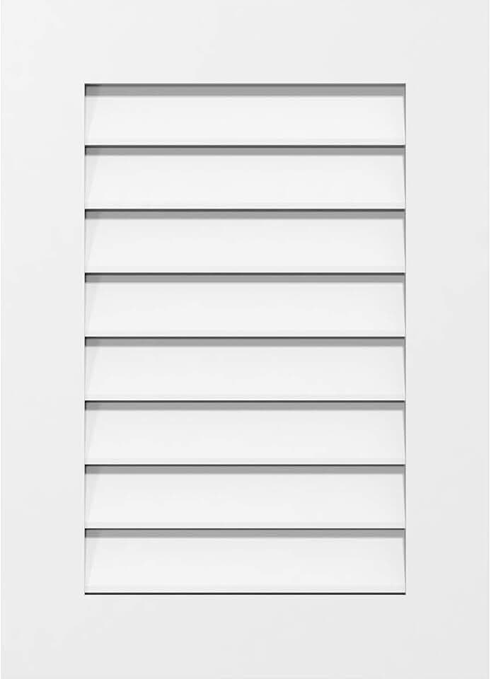 Ekena Millwork GVPVE16X2201SF Vertical Surface Mount PVC Gable Vent, 16 W Inch x 22 H Inch, Factory Primed White