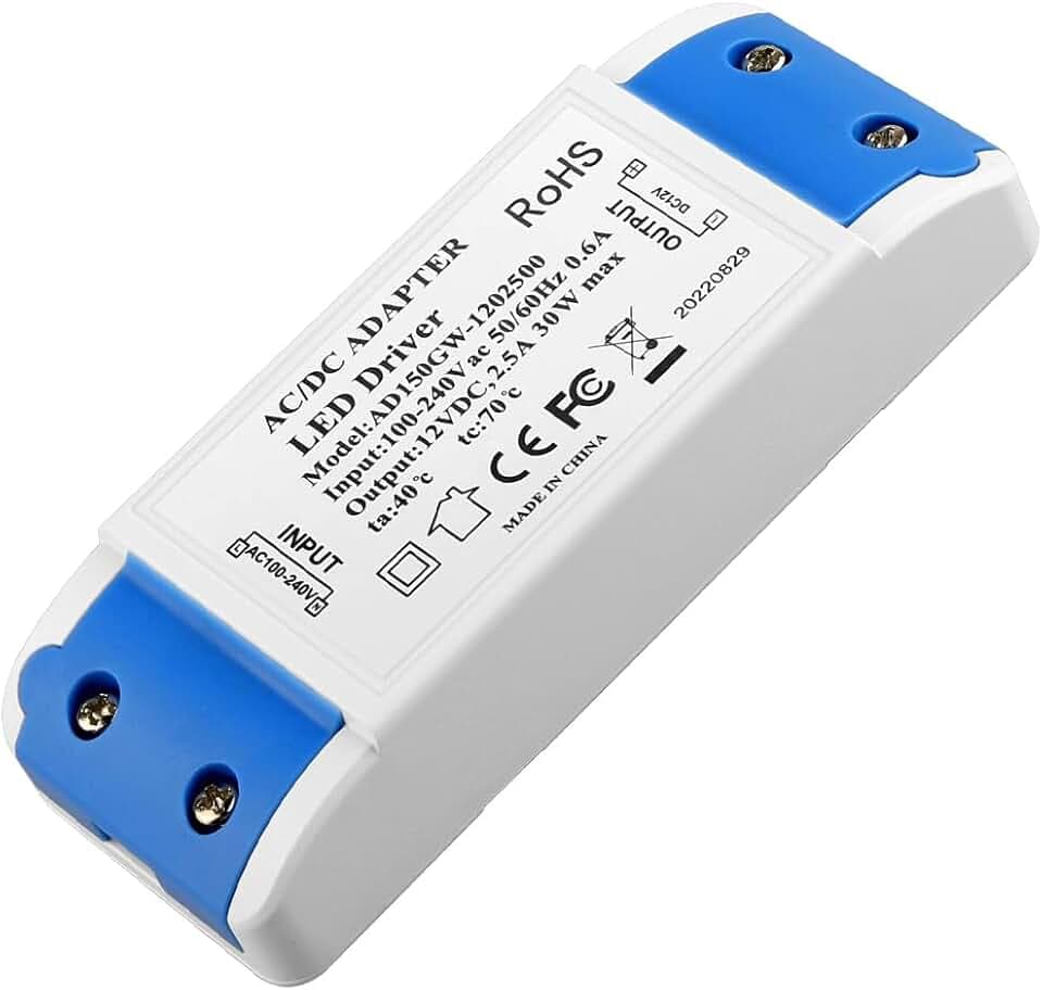 LED Trafo, LED Transformator 1-30w,12v 5a Treiber Netzteil, Keine Mindestbelastung, Kein Flimmern, Kein Transformator-Rauschen FüR Mr11 G4 Mr16 Gu5.3 Birnen Lichtstreifen