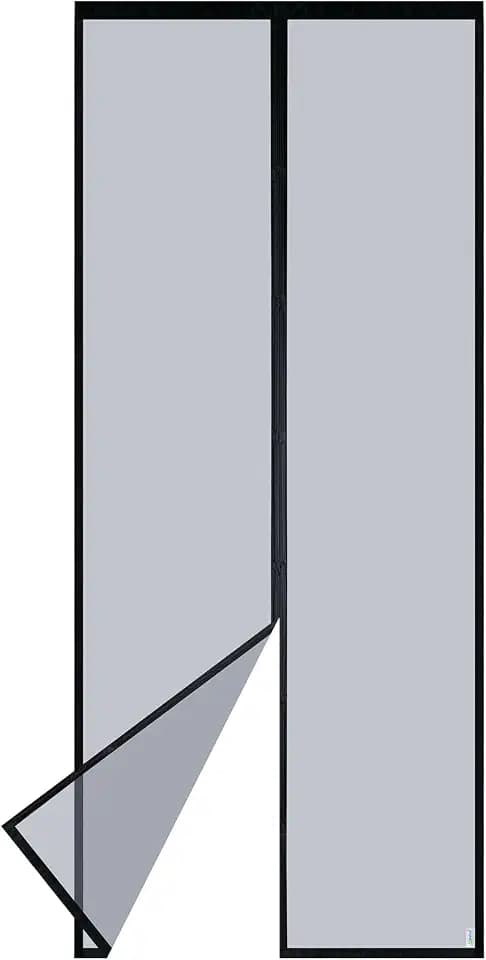 Apalus VP Fliegengitter Tür, Magnet Insektenschutz Balkontür 95x215 cm, 2 x Langlebiger als der Apalus Klassiker, Katzenkrallen Sicher, Stärkere Magneten, 3.8 cm Breites Klettband, Nicht Kürzbar