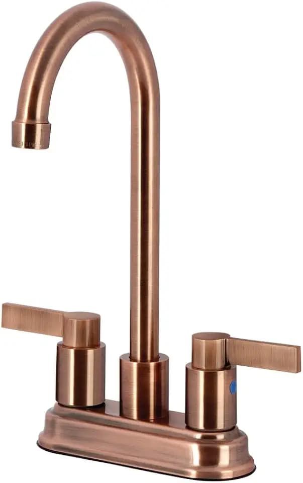 Kingston KB849NDLAC 4" Centerset Bar Faucet, Antique Copper