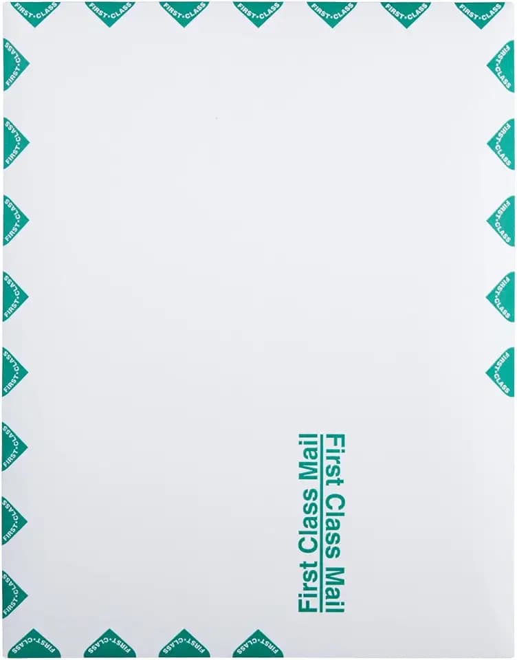 Quality Park 10 x 13 First Class Catalog Envelopes, First Class Border, Redi-Strip Self-Sealing Closure, 28 lb White Wove, 100 per Box (QUA44786)