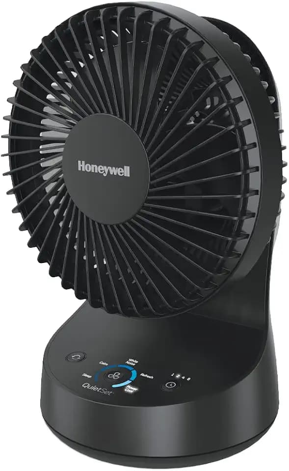 Honeywell QuietSet 5 Oscillating Table Fan, Balck, HTF337B