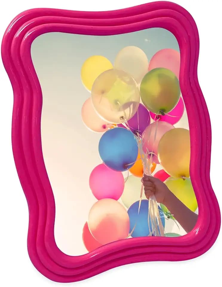 Isaac Jacobs 5x7 Fuchsia Curved Deco Frame for Tabletop and Wall