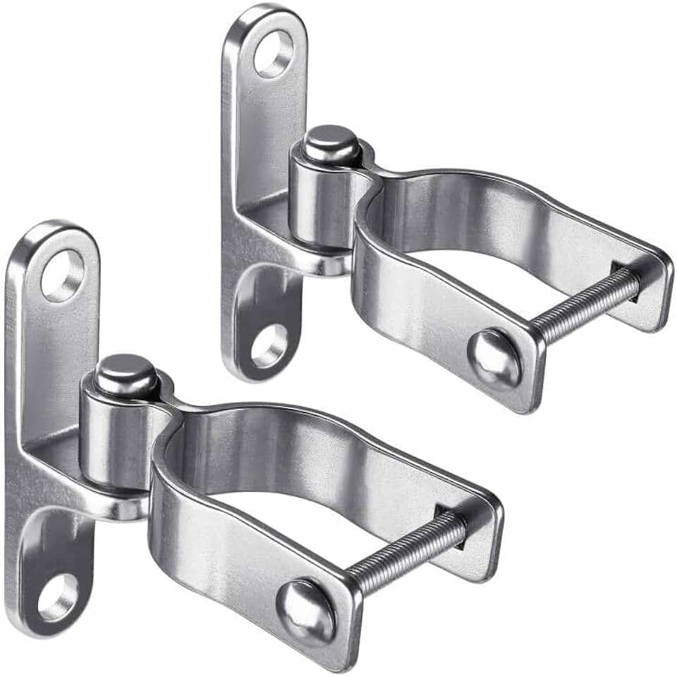 Insaga 2Pack Heavy Duty Wall Mount Gate Hinges, 304 Stainless Steel Chain Link Fence Gate Hinges for Farm, 2-3/8" Pipe Gate Hinge with 5/8" Pin, T-Post Gate Hinge Kit for Wooden & Metal Fence