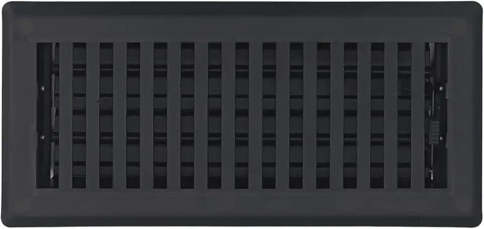 Precision Flow 4"x14" Steel Floor Register - Contemporary Design, Textured Black Finish - Premium Home Vent Covers, Durable & Decorative - Fits 4"x14" Duct Openings, Easy Installation