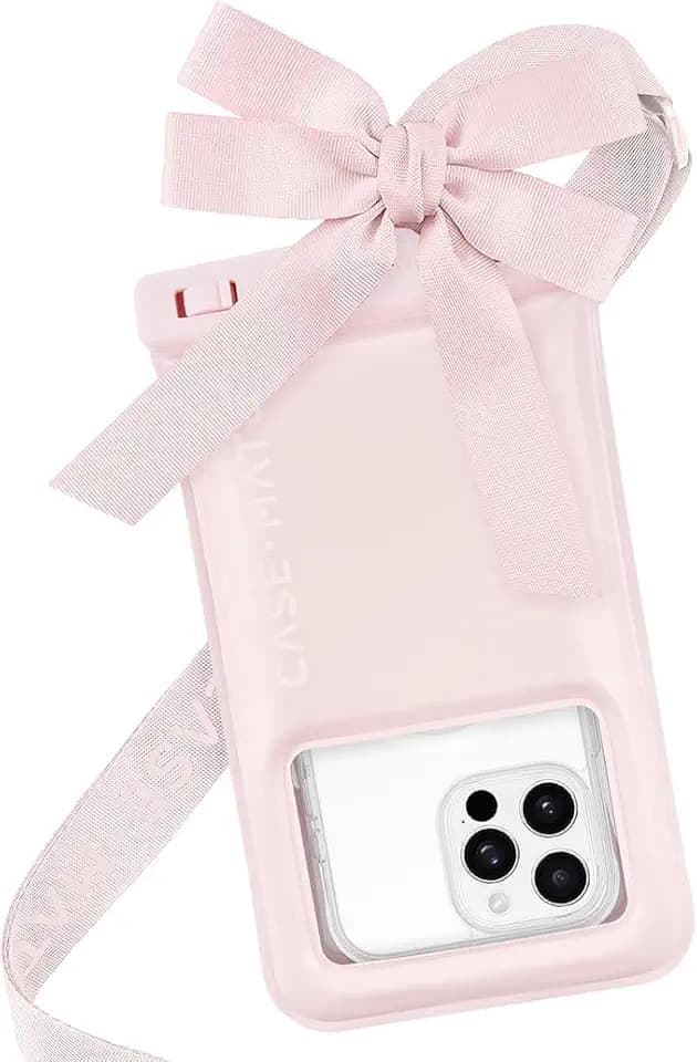 Case-Mate IP68 Waterproof Large Phone Pouch with Bow Design - Ballet Pink