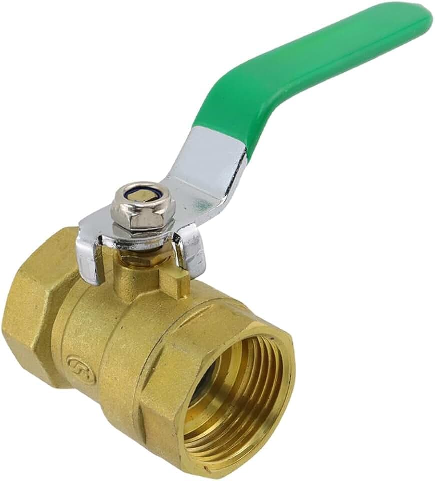 Brass Ball Valve Shut Off Switch 1" Female to 1" Female Thick Brass Plumbing Fitting
