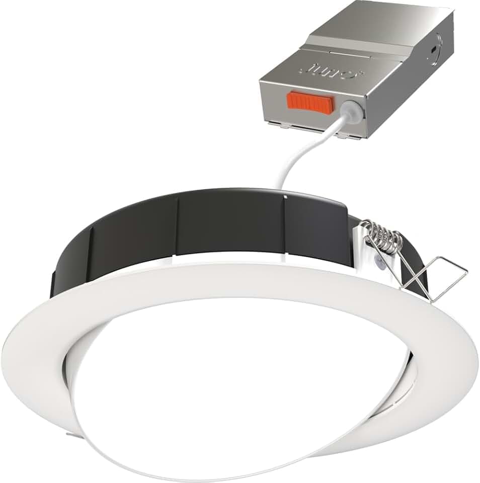Juno 6" Adjustable LED Wafer Downlight, 5-in-1 CCT, Matte White