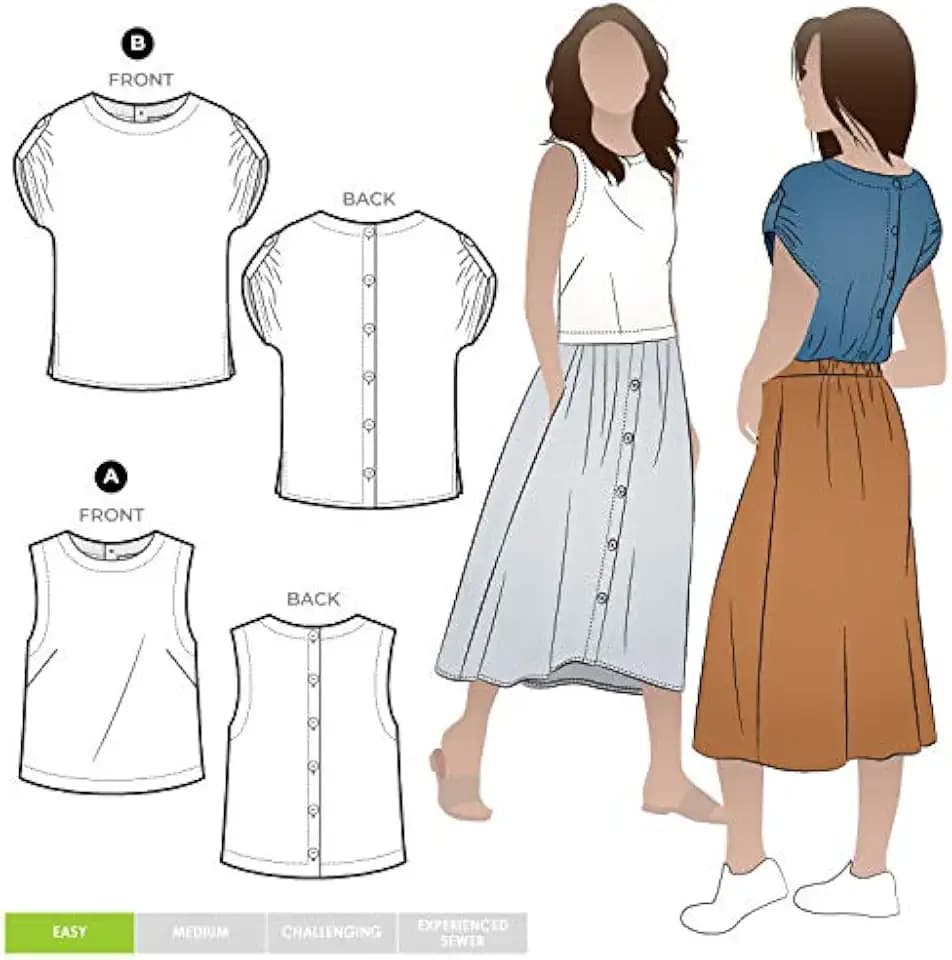 Style Arc Sewing Pattern - Bonnie Woven Tops (Sizes 04-16)
