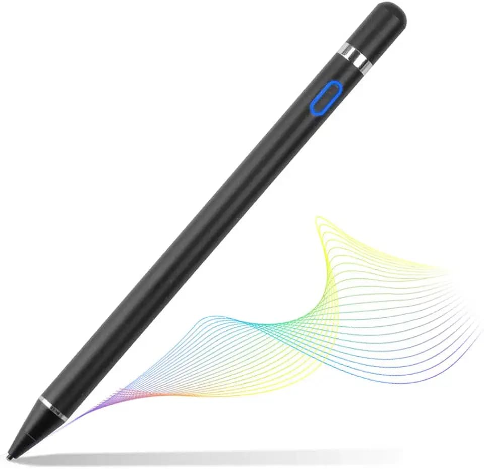 iPad Stift für Sämtliche Touchscreens, Wiederaufladbarer mit 1,5mm feiner Spitze, kompatibel mit Apple iPad/iPhones/Tablets (schwarz) 30-003-342