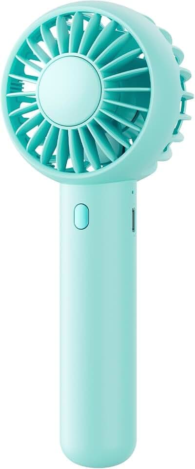 Gaiatop Mini Portable Fan, Small and Powerful, Cute Design 3 Speed Personal Handheld fan and Desktop with Base, Lightweight USB Rechargeable for Travel Lash Makeup Girl Women Summer Gift Green