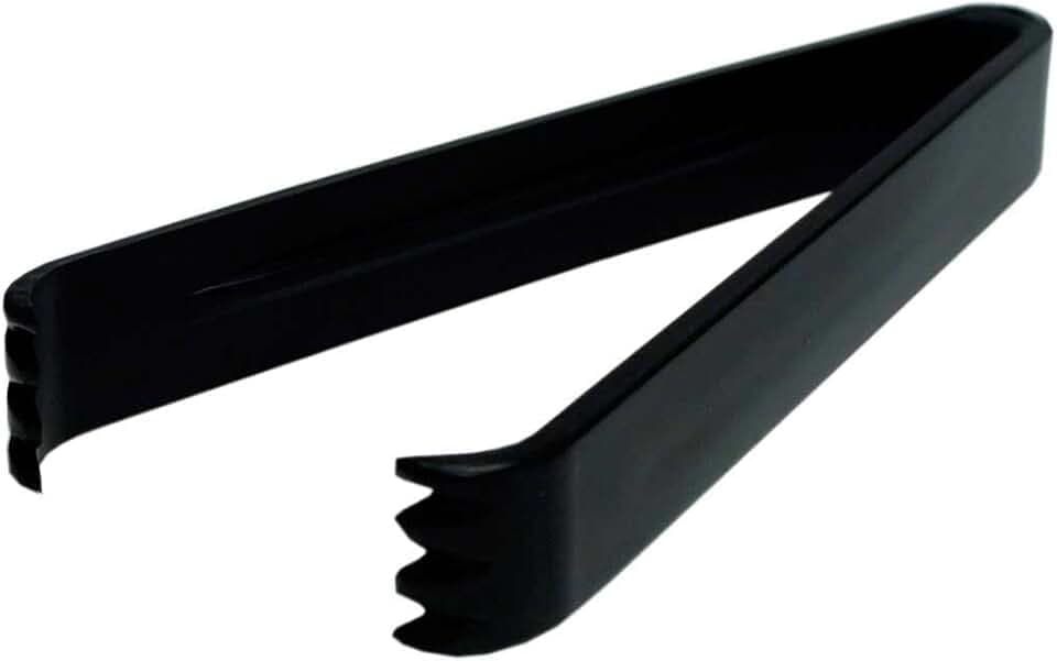 Party Essentials - N617 Hard Plastic Serving Tongs, 6.5", Black (Pack of 48)