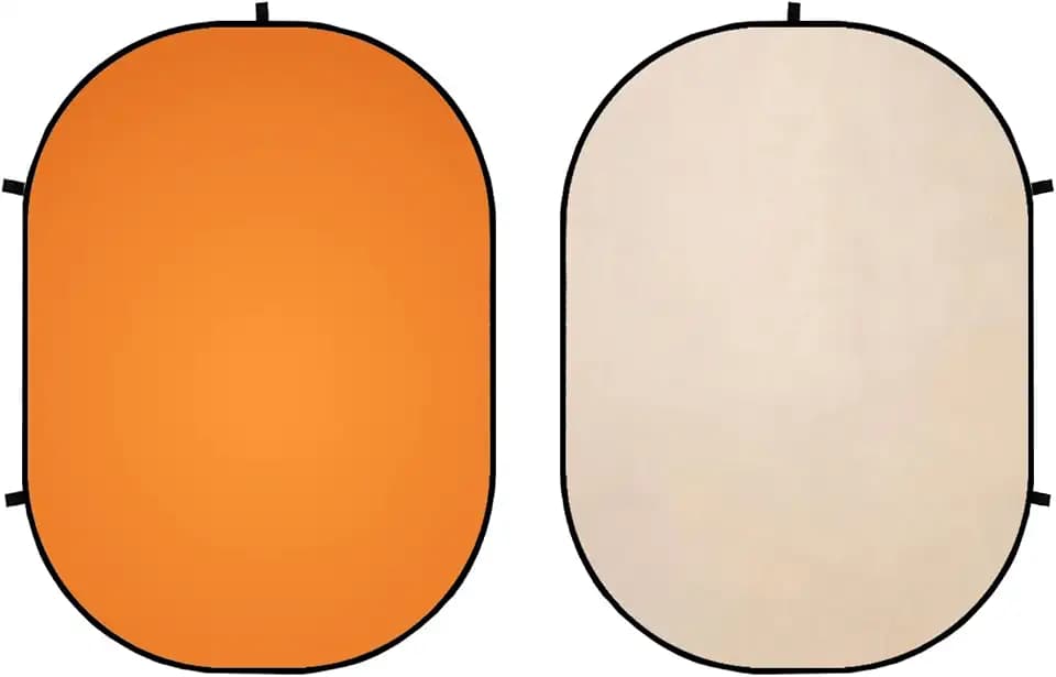 Kate 1.5x2m Orange/Beige Faltbarer Fotografie Studio Pop up Collapsible für Online Meeting Video Hintergründe Professionelle Studio Portrait Requisiten