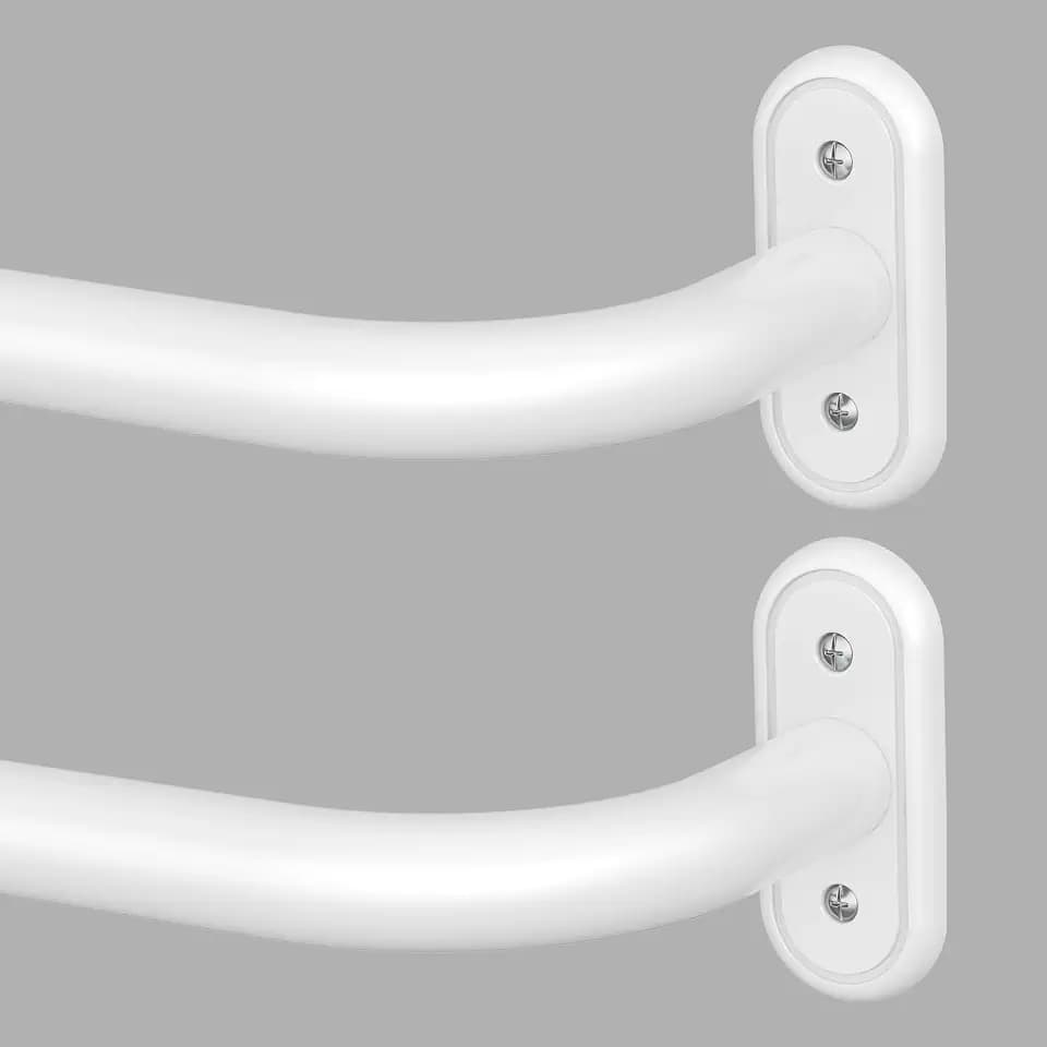 2 Pack Curtain Rod 36-88 Inch White Heavy Duty Window Curtain Rod