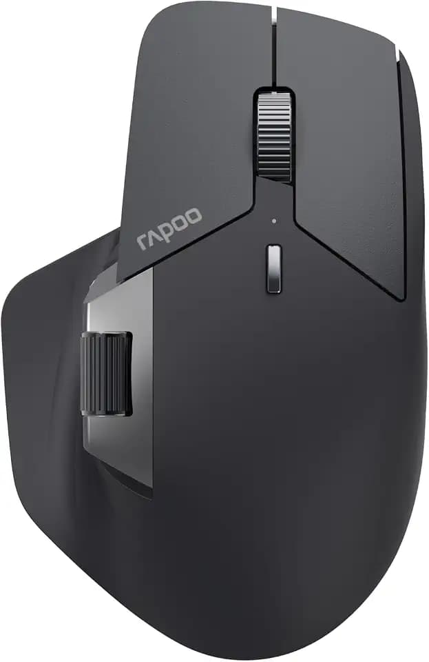 Rapoo I Kabellose Maus (MT760MW, optische Maus mit Adapter, 4000 DPI, 2,4 GHz, wiederaufladbarer Akku), Schwarz