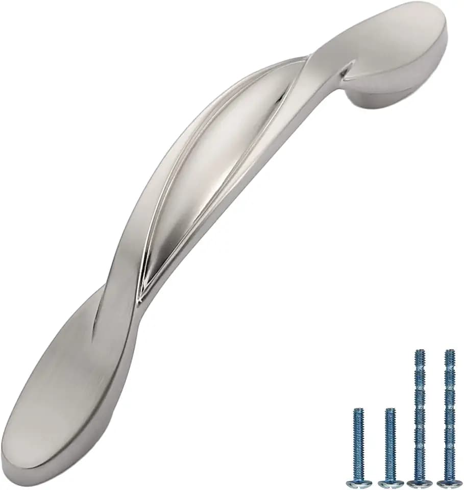 Asidrama 10 Pack 3 Inch(76mm) Brushed Satin Nickel Kitchen Cabinet Handles, Cabinet Pulls Kitchen Cabinet Hardware for Cupboard Drawer Pulls