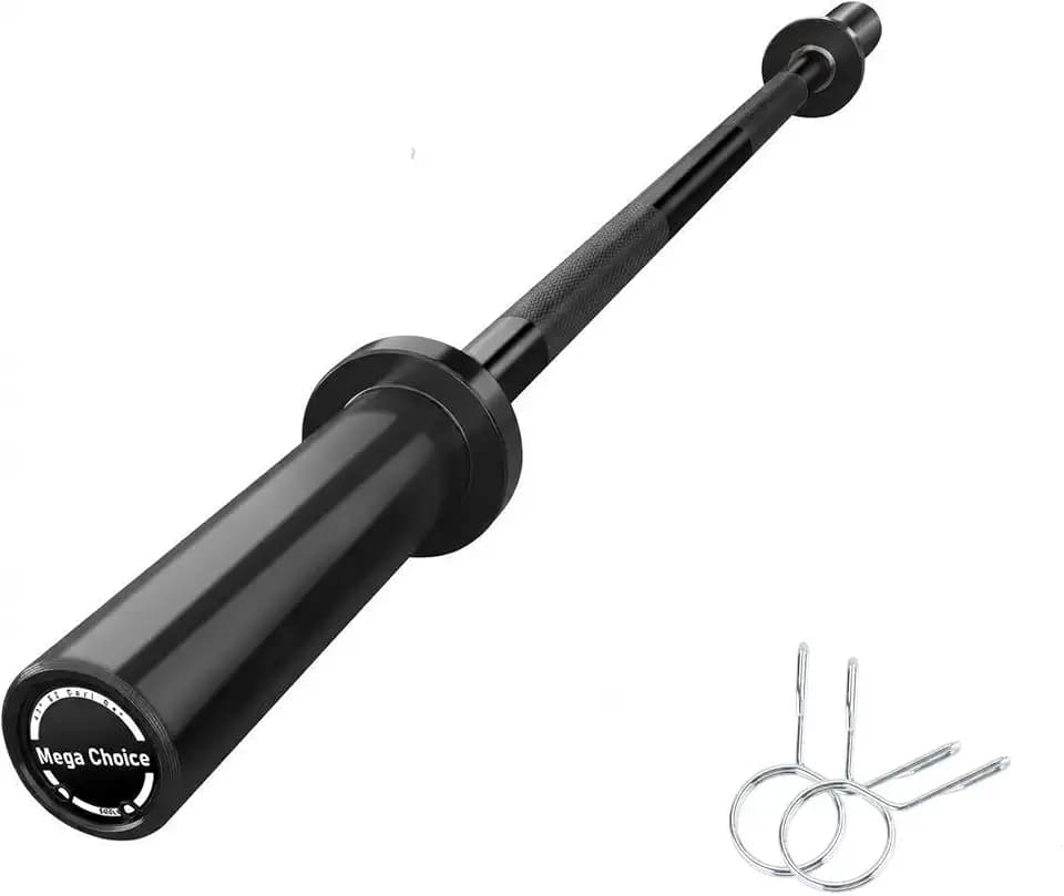 Barbell Bar, Weight Bar for Strength Training, 500LB Weight Bar with Copper Sleeves, Fits 2-Inch Weight Plates, Knurled Non-Slip Grip, Ideal for Home Gym Strength Training, Black