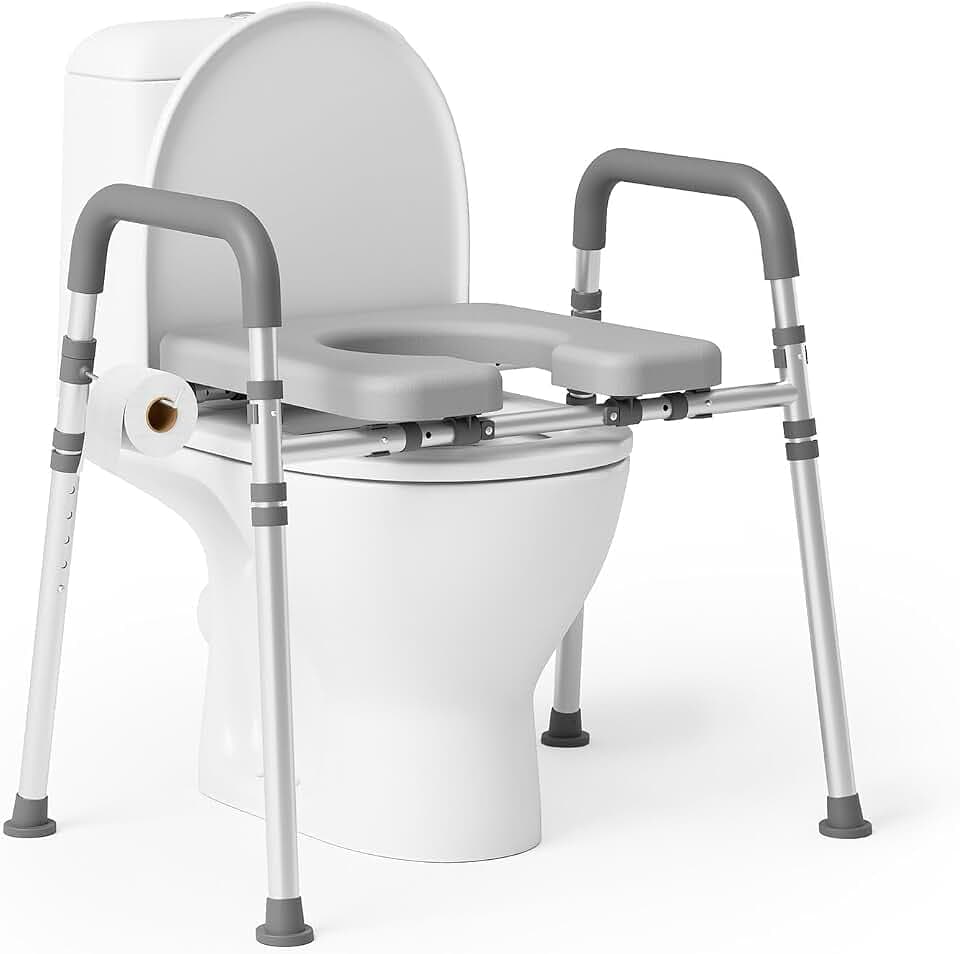 Raised Toilet Seat with Handles for Seniors, Toilet Seat Riser