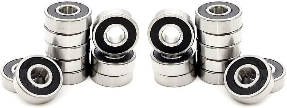 FKG R8-2RS 1/2"x1-1/8"x5/16" Deep Groove Ball Bearing Double Rubber Seal Bearings Pre-Lubricated, Set of 20