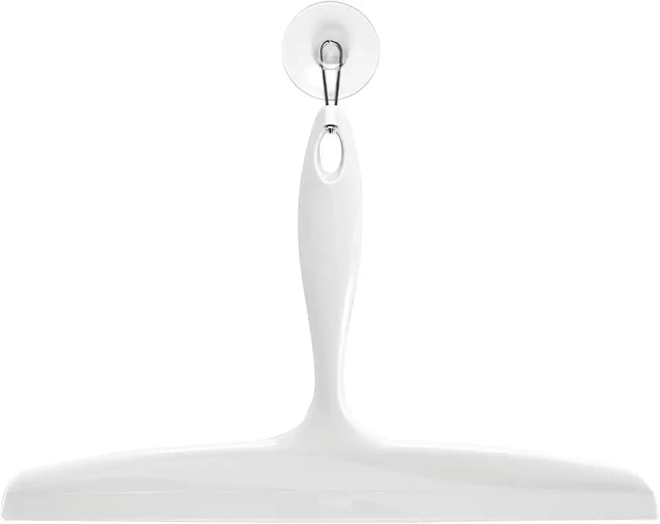 iDesign Bathroom Plastic Shower Squeegee, White
