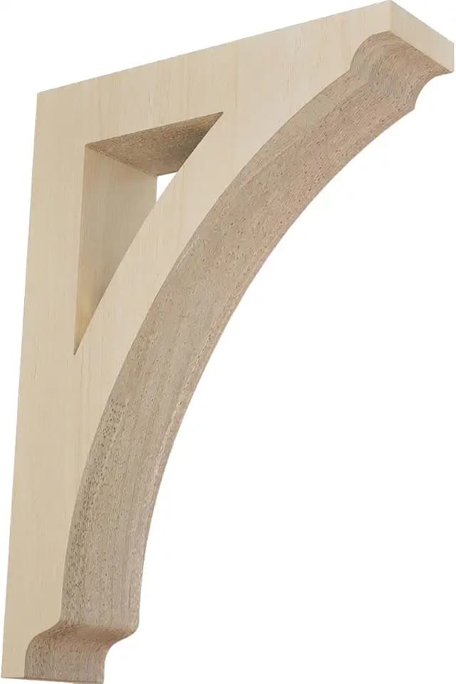 Ekena Millwork BKTW01X06X09THRW Small Thorton Wood Wood Brackets, 1 3/4"W x 6 1/2"D x 9"H , Rubberwood