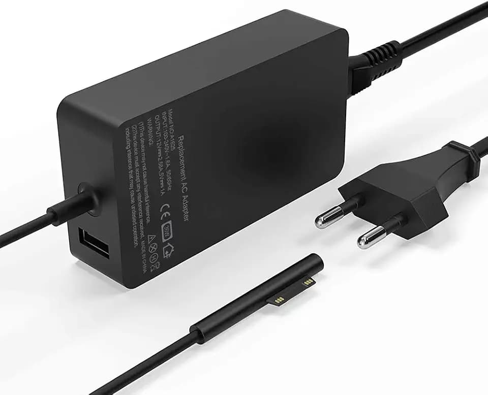 Surface Pro Ladegerät 65W, Microsoft Surface Laptop Ladegerät mit USB Anschluss und 6 Fuß Netzkabel Surface Pro Netzteil, kompatibel mit New Surface Pro 4/ Pro5/ Pro6/ Pro 7, Surface Laptop Charger